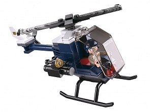 Конструктор - Полиция: вертолет с фигуркой, 87 деталей (Sluban, M38-B0638B)