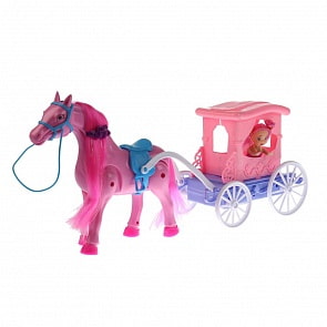 Карета с ходящей лошадью и куклой, озвучена, несколько видов (B1705067) (ассортимент)