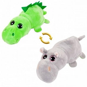 Игрушка мягкая Перевертыш - Бегемот/Динозавр, 16 см. (ABtoys, M5015)