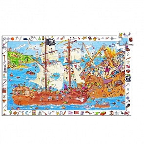 Пазл и игра на наблюдательность - Пираты, 100 деталей (Djeco, 07506k)