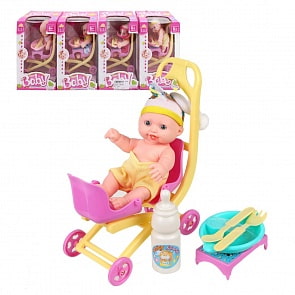 Пупс в коляске, аксессуары (Наша Игрушка, 0816-50) (ассортимент)