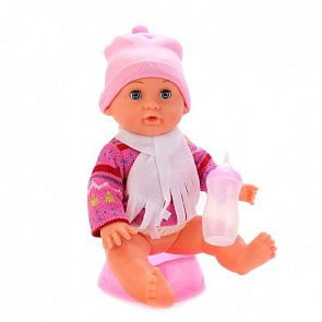 Пупс 3 функции, пьет и писает, с аксессуарами, 35 см. (Карапуз, YL1704B-RU (6sim)
