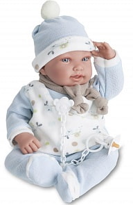 Интерактивная кукла Камилло в голубом, озвученная, 40 см. (Antonio Juan Munecas, 3357B)