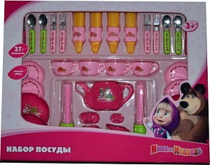 Набор посуды «Маша и медведь» (37 предметов) (Играем вместе, B918961-Rsim)