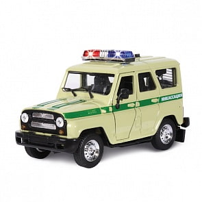 Машина металлическая инерционная - УАЗ - Инкассация с сиреной и мигалками (Технопарк, 31514-16sim)