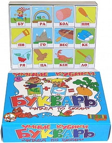 Деревянные кубики Букварь. Читаем по слогам (Десятое Королевство, К00519)