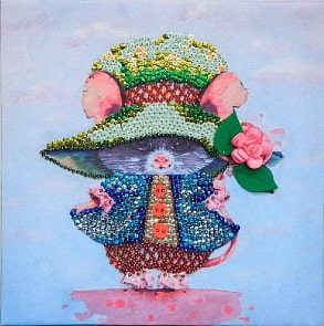 Мозаика из пайеток на холсте Мышка (Волшебная мастерская, МХ-23)