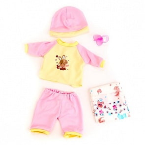 Одежда для кукол – Костюмчик с шапочкой, соской и памперсами, в пакете (Yale Baby, BLC202Dsim)