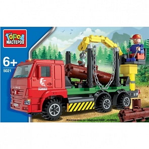 Конструктор – Камаз Лесовоз, 118 деталей (Город Мастеров, KK-5021-Rsim)