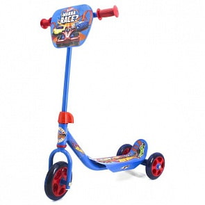 Трехколесный самокат – Hot Wheels, колеса 14,5 и 12 см, голубой (006HWSsim)