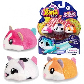 Игровой набор - Хома Дома, 3 хомячка: розовый, черно-белый, оранжевый (Zuru, Т12504)