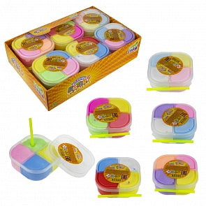Набор из серии Слайм Тайм - Баттер слайм, 4 цвета в 1, с трубочкой (1toy, Т17822) (ассортимент)