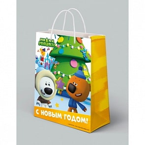 Пакет подарочный из серии Мимимишки - С Новым Годом!, размер 33 х 46 х 20 см. (Веселый Праздник, CLRBG-MMMNY-03sim)