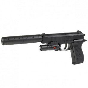 Пистолет K2119-D с лазерным прицелом, глушителем и пульками (100000230)