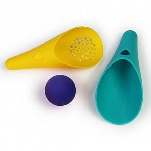 Набор для песка и снега Cuppi, цвет: зеленый и желтый совочки + фиолетовый мячик (Quut, 170372)