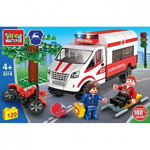 Конструктор Газель: авария мотоциклиста, с фигурками, 120 деталей (Город мастеров, 3318-KK)