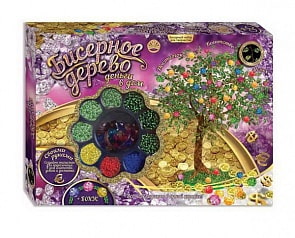 Набор для детского творчества - Бисерное дерево Деньги в дом, денежное дерево (Лапландия, 47139б)