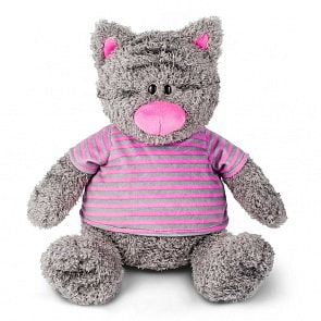 Мягкая игрушка – Серый Кот в полосатой майке, 30 см (Maxitoys Luxury, MT-051806)