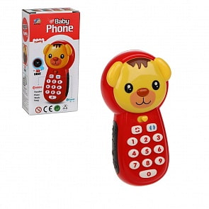 Мобильный телефончик, экран открывается, 3D-свет, звук, регулировка громкости, разные цвета (Наша Игрушка, X2019-1) (ассортимент)