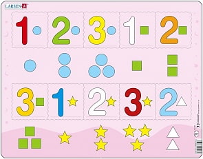 Пазл - Цифры 1-3, 10 элементов (Larsen, AR16k)