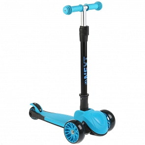 Трехколесный самокат, складной, управление наклоном, светящиеся колеса 12 и 8 см (Next, S00486-BLUE)