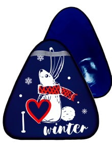 Сани-ледянка треугольная – Зайчик, синий, 42х48 см (RT, 7211RT)