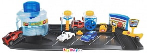 Игровой набор - Автомойка, с 2 машинами меняющими цвет, 1:72  (Технопарк, P6788Asim)