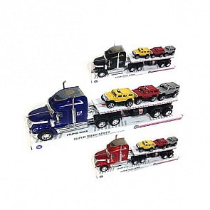 Инерционная машина - Автовоз со световыми и звуковыми эффектами, в наборе с 3 машинками (JUNFA TOYS, 729-1B)