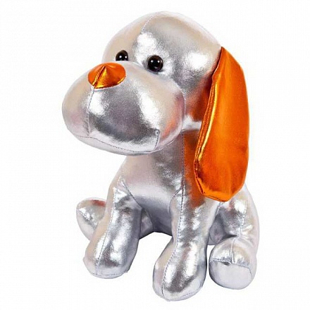 Мягкая игрушка - Металлик. Собака серебристая, 17 см 