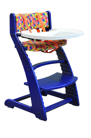 Растущий стул Praktikk, цвет - Синий + комплект для кормления 