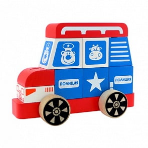 Конструктор-каталка Полицейская машина, большая (Алатойс, ККМ03)