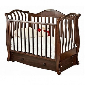 Кровать детская Красная Звезда С 757 Юлиана, резьба №8,  №10 Птички, шоколад (Красная Звезда, КЗ-С757_шоколад)