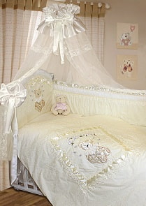 Комплект в кроватку – Рафаэлло, 10 предметов, молочный (Золотой Гусь, 1543-z)