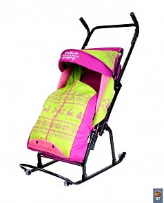 Санки-коляска Герда 4-Р3 с колесиками «Скандинавский Узор» (RT, 3764RT)