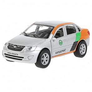 Машина Каршеринг LADA Granta 12 см двери и багажник открываются металлическая инерционная (Технопарк, SB-16-41-CS-WB)