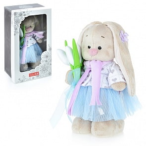 Мягкая игрушка - Зайка Ми с белыми тюльпанами, малый (Budi Basa, StS-357)