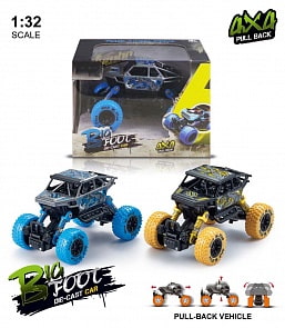 Джип инерционный, 1:32, свет и звук, синий/желтый (Junfa, MY66-Y1205) (ассортимент)