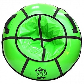 Санки надувные с пластиковым дном – Тюбинг, зеленый, 100 см (RT, 7054rt)