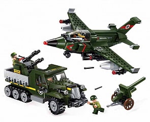 Конструктор с фигурками и аксессуарами - Самолет и машина, 438 деталей (Enlighten Brick, BRICK1710 (12)