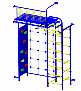 Детский спортивный комплекс Пионер 10С со скалодромом, цвет - сине/желтый (Пионер, СГ000001781)