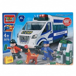 Конструктор из серии Газель - ограбление банкомата, с фигурками, 116 деталей (Город мастеров, 3079-KK)