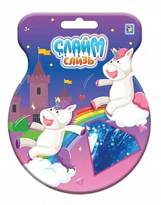 Набор из серии Слайм Тайм - Единороги, слизь с фигурками в пакете (1toy, Т17192)