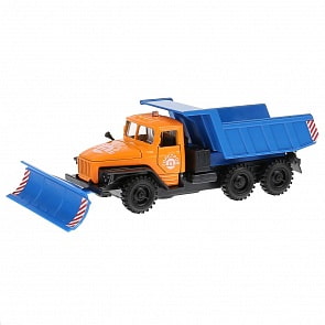 Инерционная металлическая машина - Урал снегоуборщик, 17 см свет и звук, (Технопарк, CT10-056-3WB)