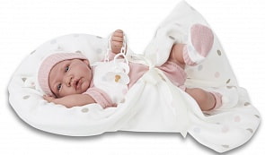 Интерактивная кукла Санти в розовом, озвученная, 40 см. (Antonio Juan Munecas, 3355P)