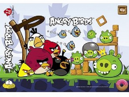 Пазл 12 элементов 20,3 х 29,7 мм в рамке Angry Birds 