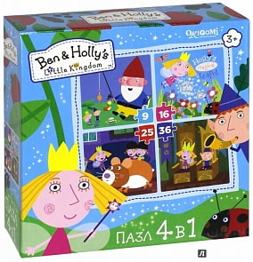 Пазл Ben & Holly 4 в1 - В королевстве, 9-16-25-36 элементов (Origami, 02993)