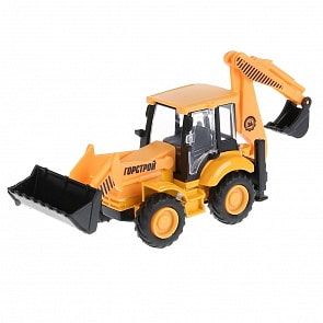 Инерционная металлическая машина - Экскаватор-погрузчик 15 см (Технопарк, SB-17-78-B-WBsim)