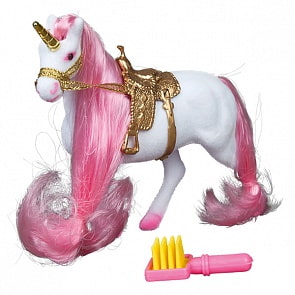 Единорог, флокированное покрытие, с аксессуаром (Играем вместе, 3351R)