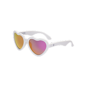 Солнцезащитные очки - Babiators Hearts. Влюбляшки/Sweethearts Junior, белые/розовые зеркальные, (Babiators, LTD-023)