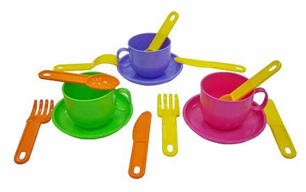 Игровой набор – детская посуда на три персоны,  Минутка 